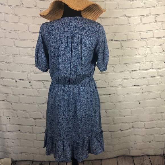 Lucky Brand 🍀 Wrap dress with Polka Dots. Size:(SP) Color: Blue/white/ Red . - Picture 4 of 10